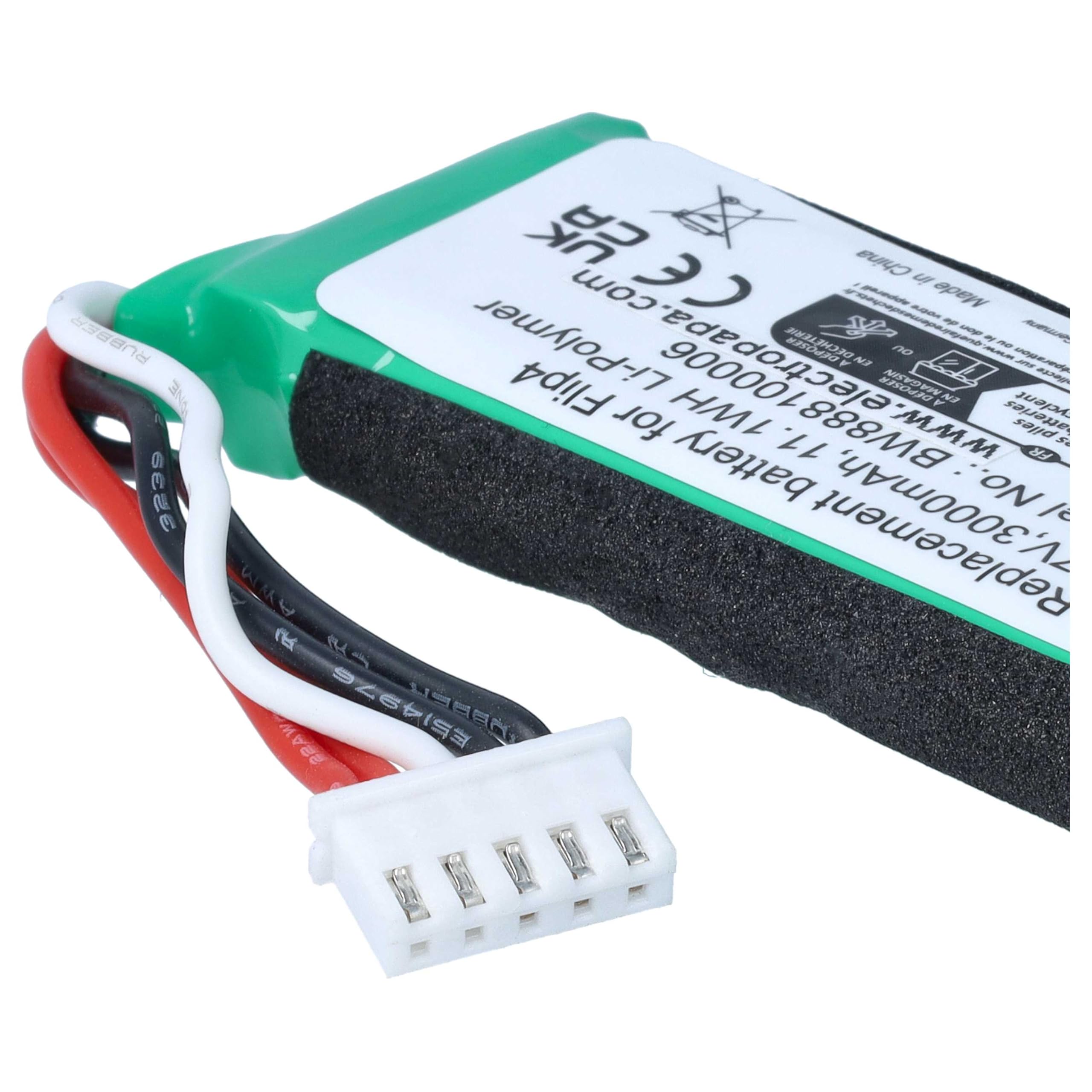 vhbw Batteria 3000mAh per JBL Flip 4 cassa Bluetooth Li-Poly
