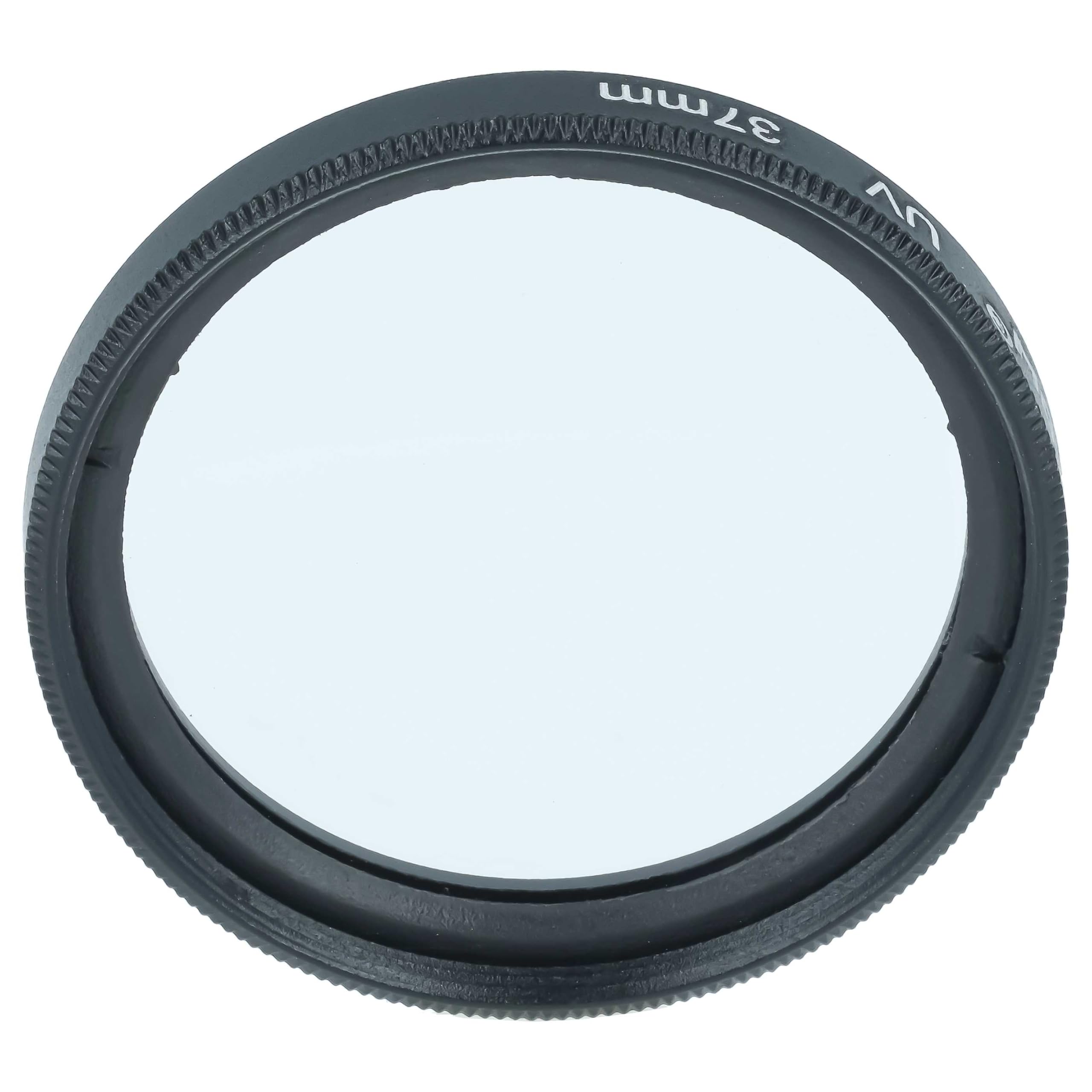 vhbw Filtro UV 37mm per Obiettivi Filettati Nero Vetro