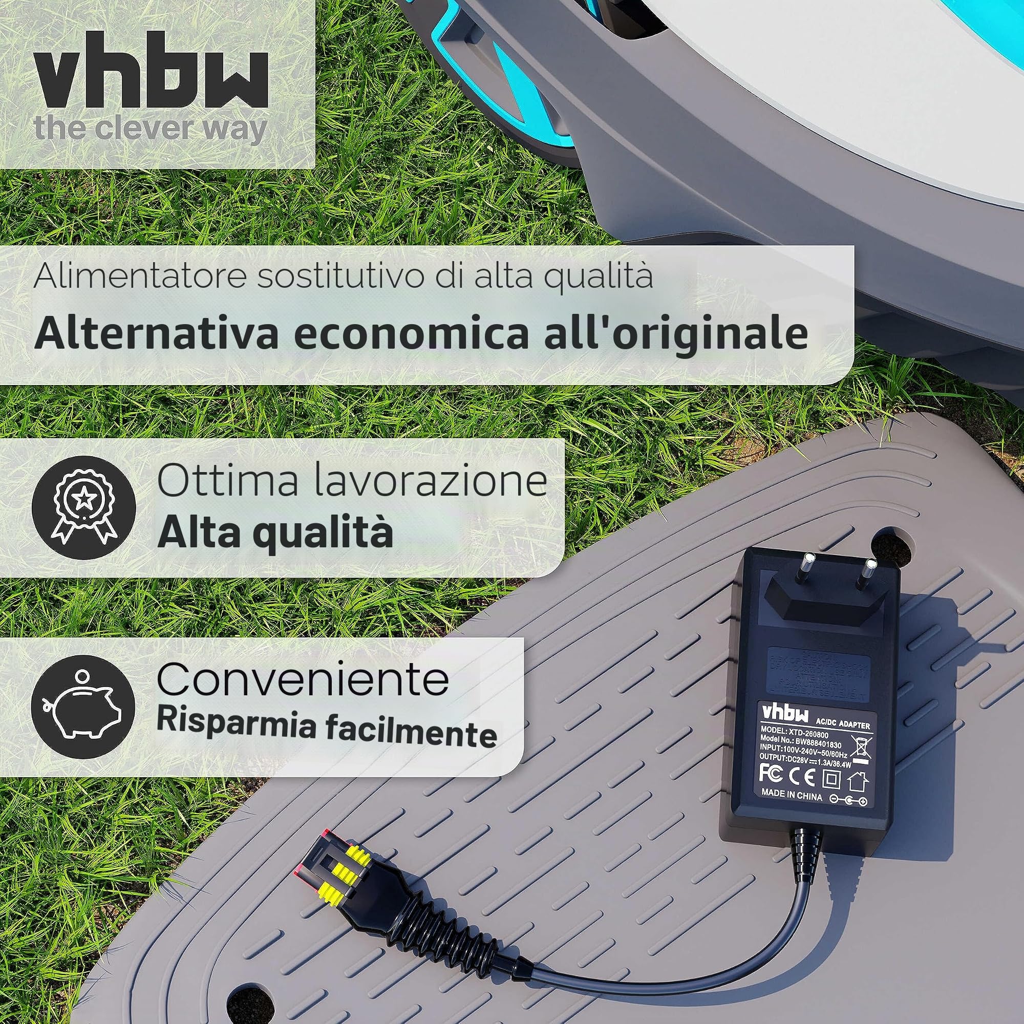 vhbw Alimentatore 28V per Gardena SILENO R100Li stazione