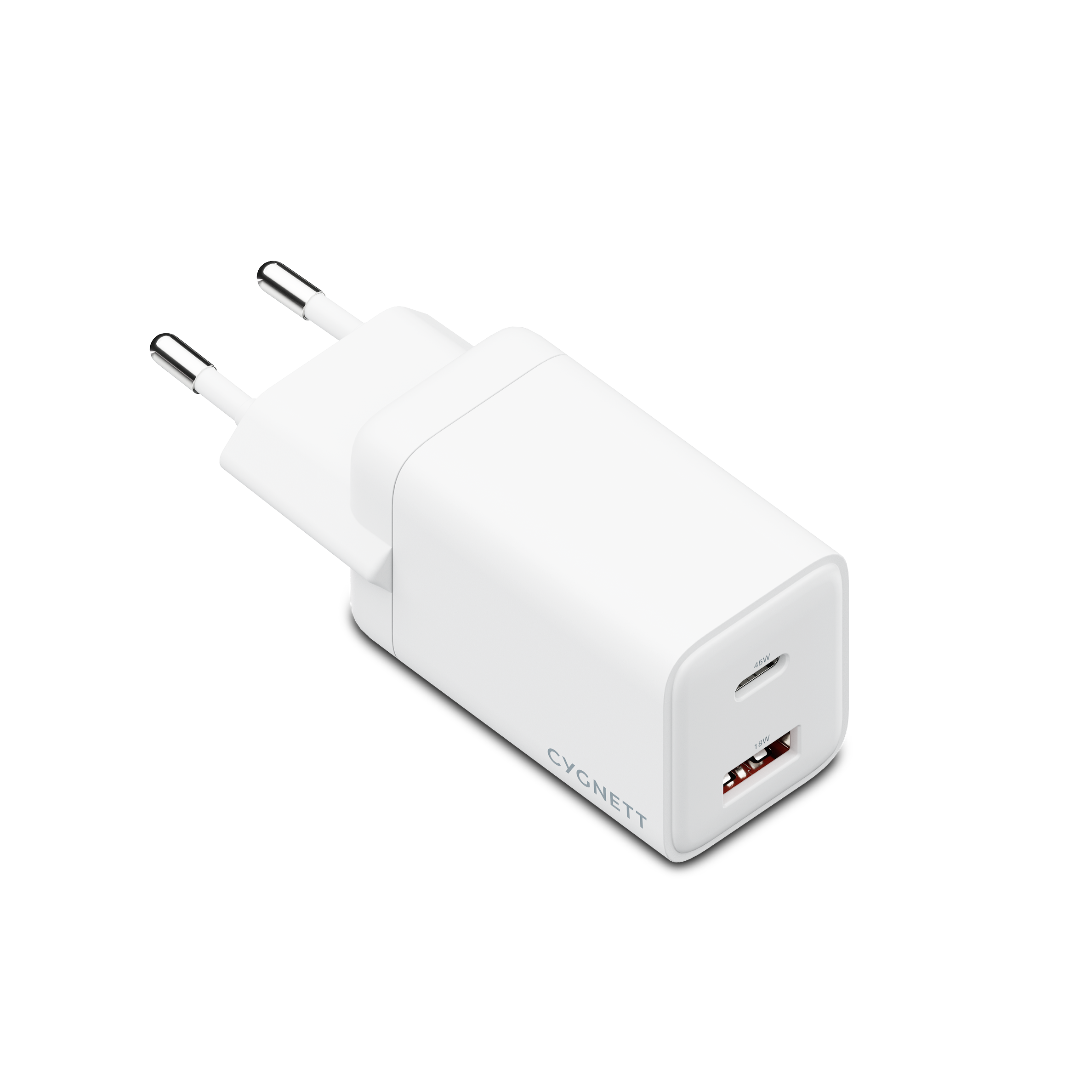 Cygnett PowerPlus Caricatore Muro 45W 2 Porte Bianco