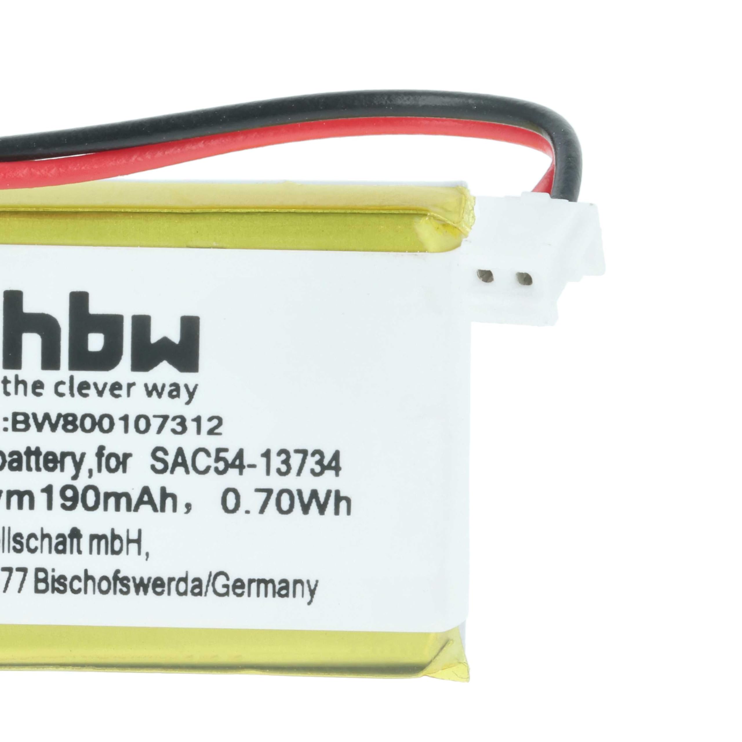 vhbw SAC54-13734 batteria collare 190mAh 3,7V