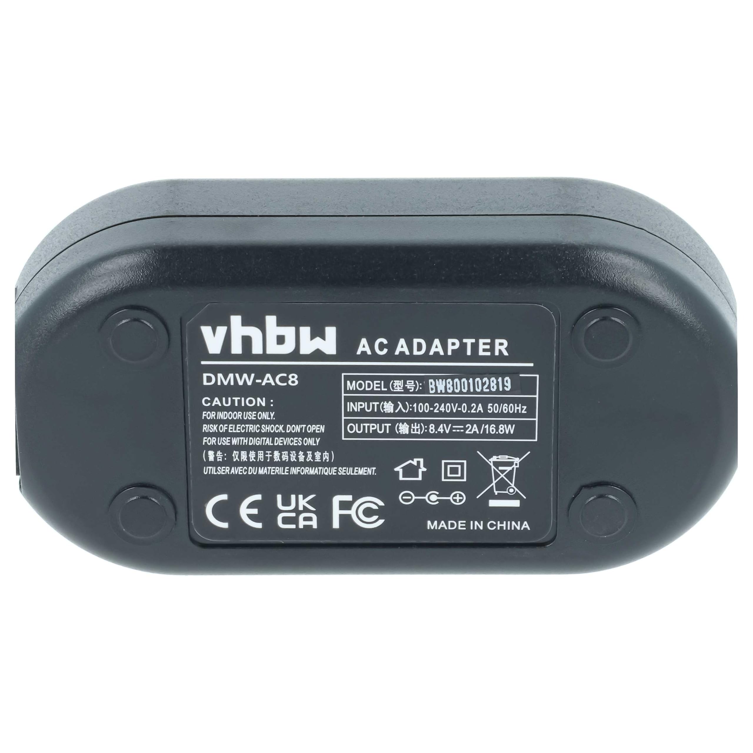 vhbw Alimentatore Camera per Panasonic DMC-G7 2 m