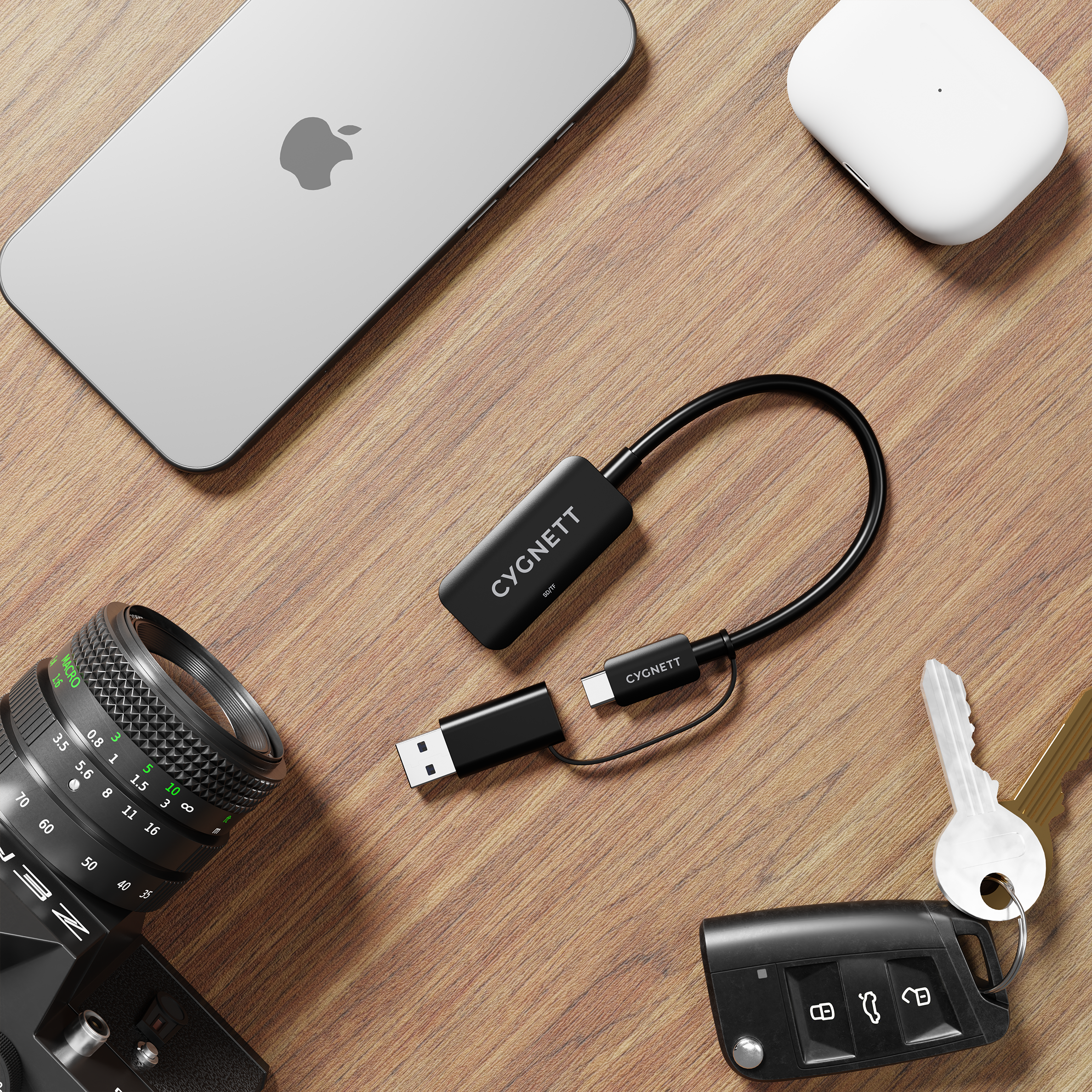 Cygnett Adattatore USB-C a SD e MicroSD 15 cm alta velocità