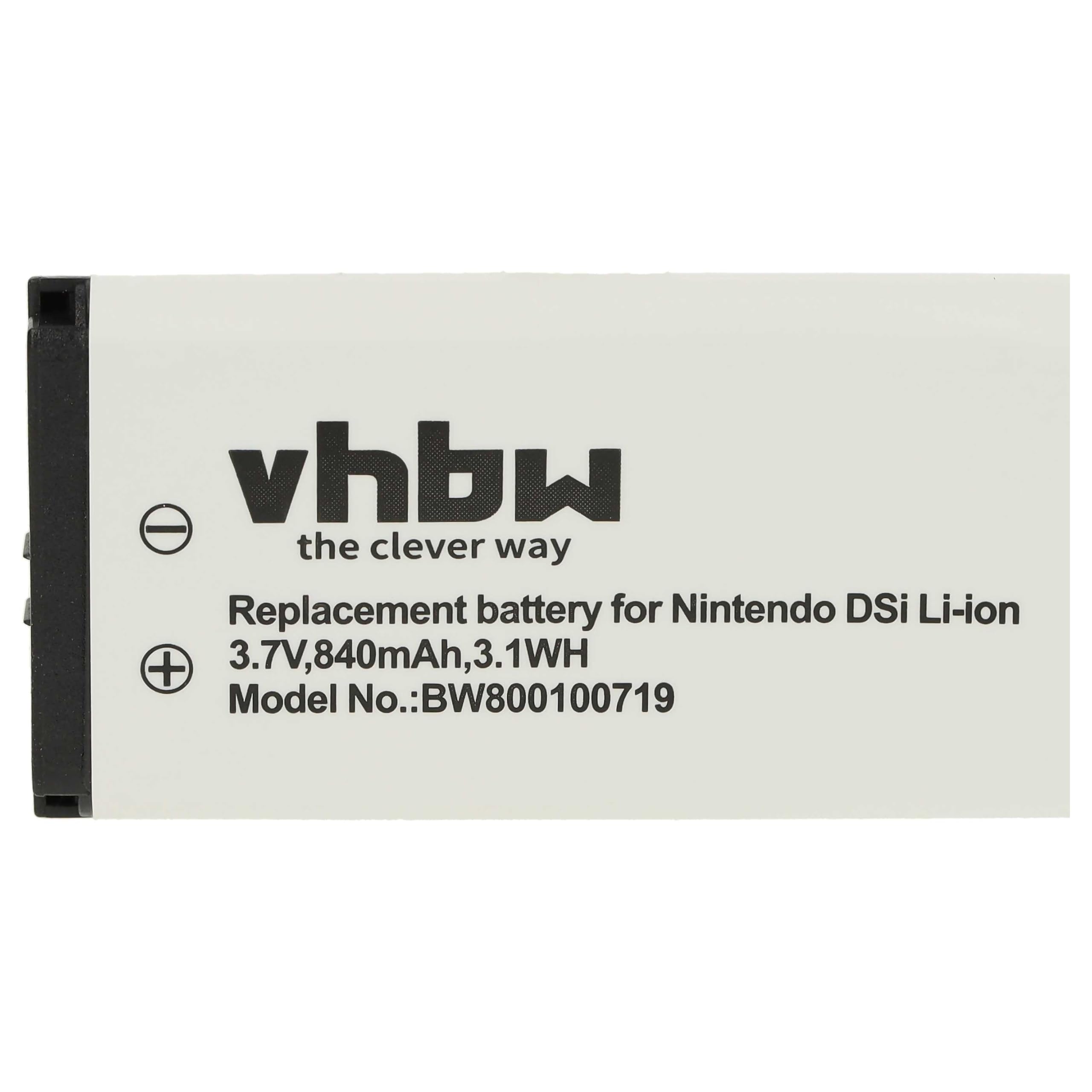 vhbw Batteria per Nintendo DSi 840mAh Li-Ion