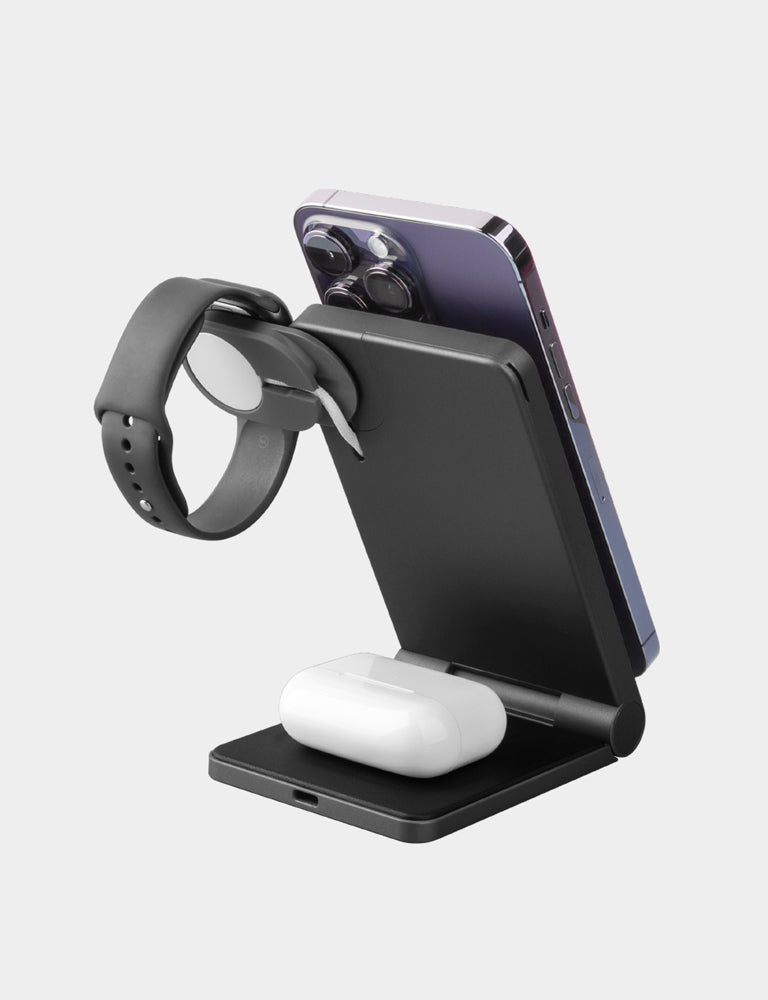 Energea MagTrio caricatore wireless 3 in 1 MagSafe Gunmetal