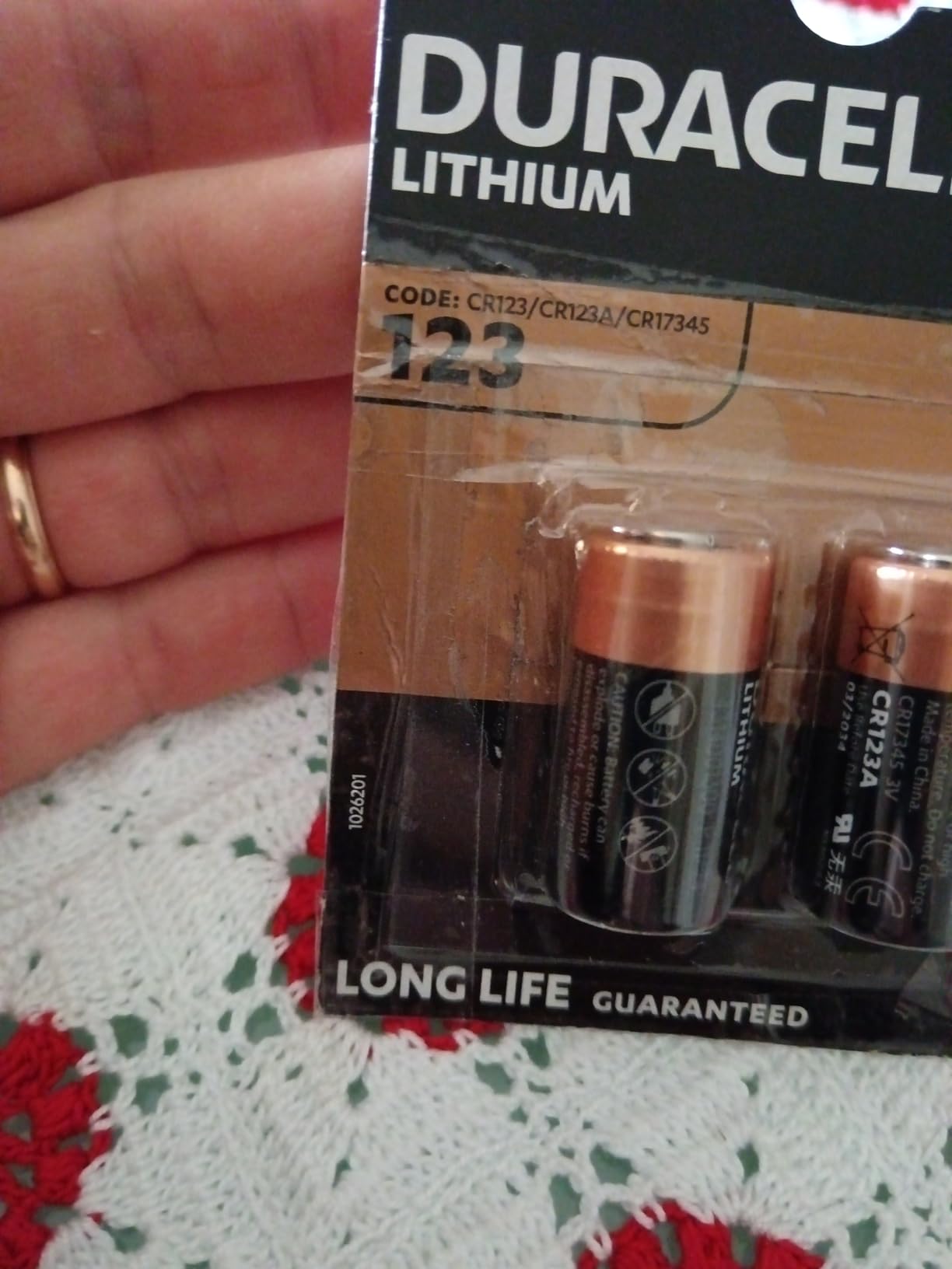 Duracell 123 Batteria CR123A Litio Confezione da 2 3V