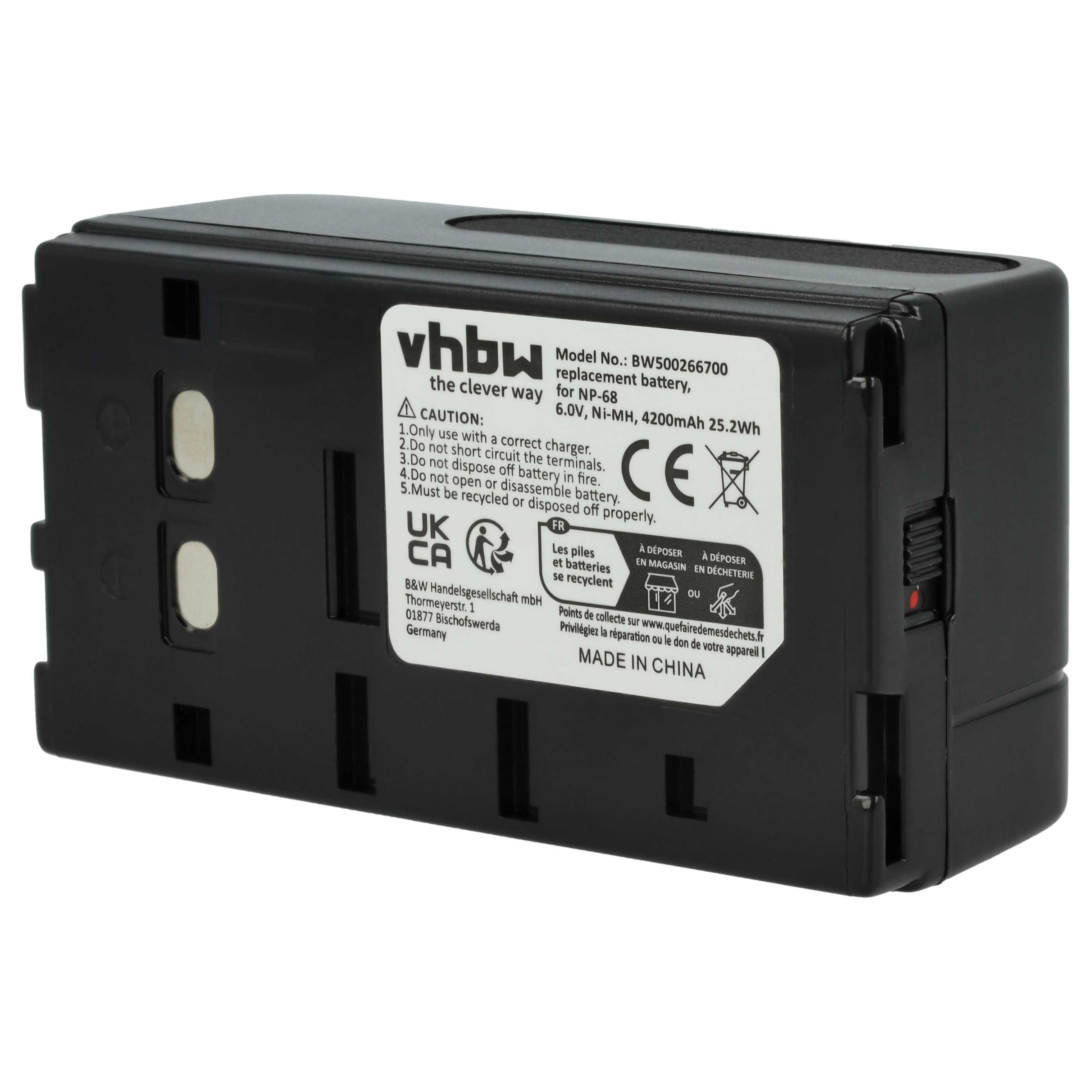 vhbw Batteria CCD-F150 fotocamera 4000mAh 6V NiMH