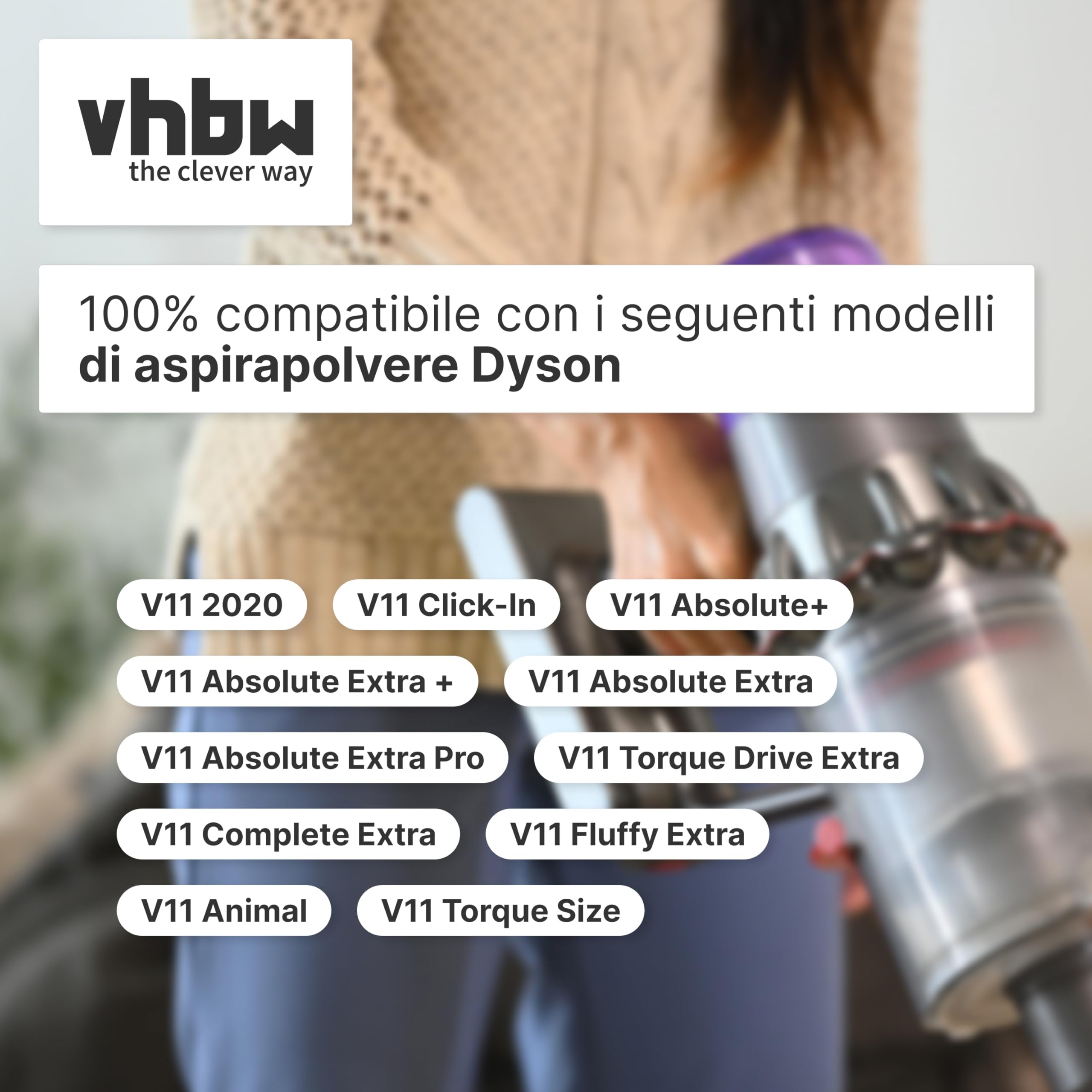 vhbw Batteria Li-Ion 3600mAh 25,2V per Dyson V15 Detect SV22