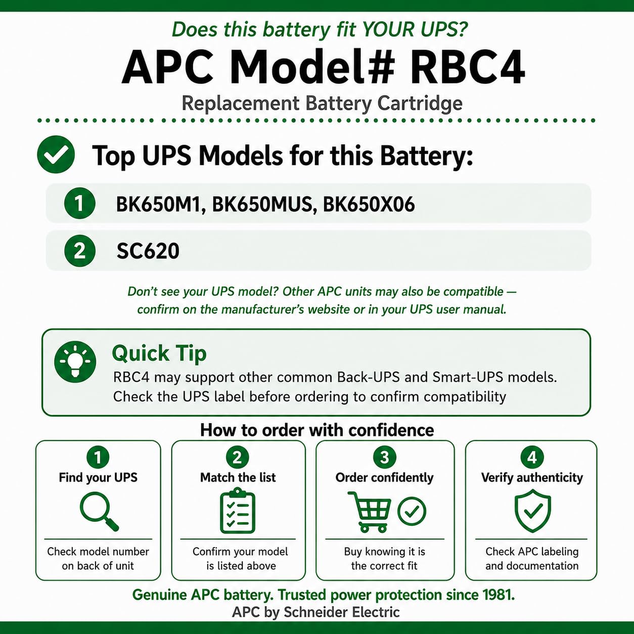 APC RBC4 Batteria UPS SC620I piombo sigillata