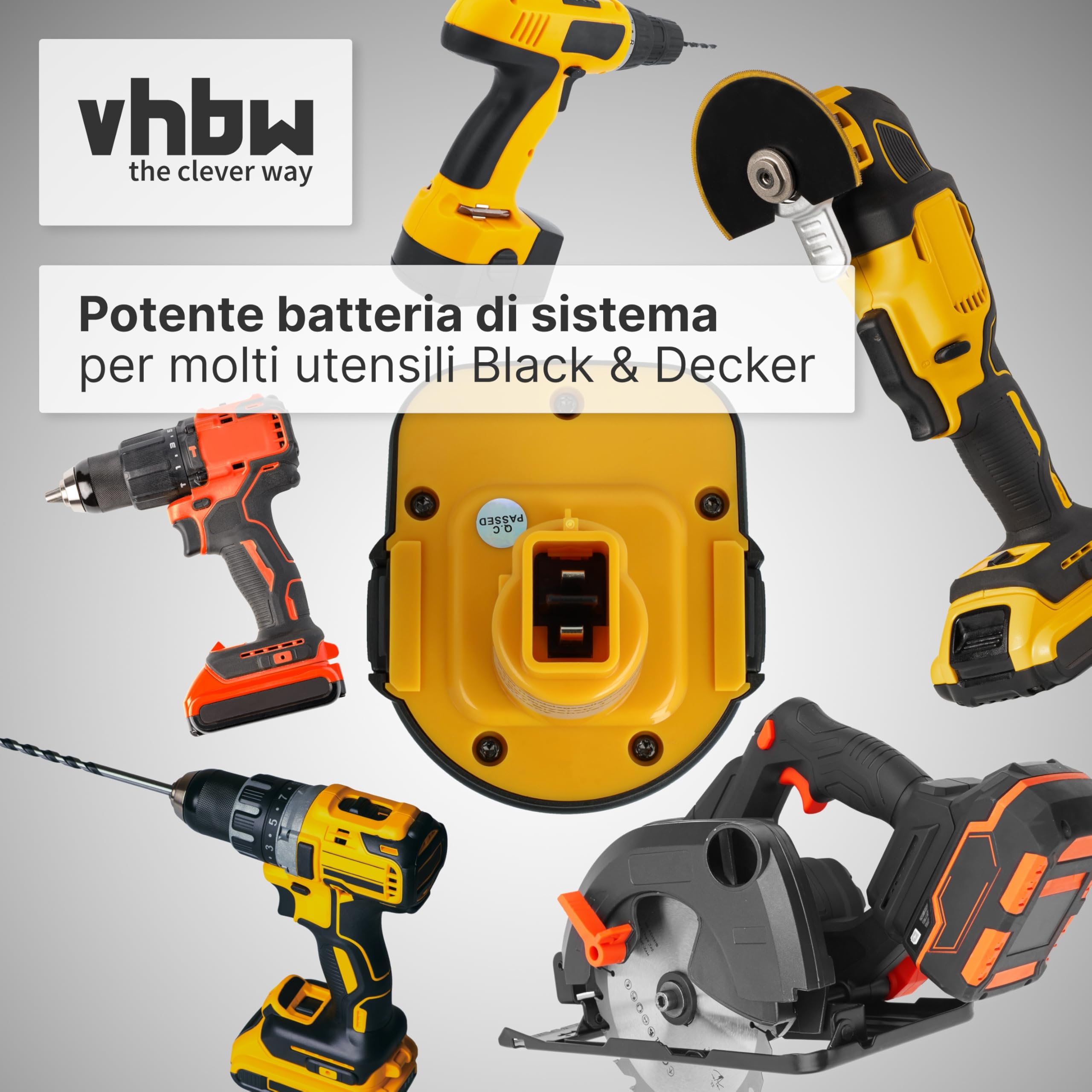 vhbw Batteria A9252 12V per Utensili NiMH 3000mAh 36Wh